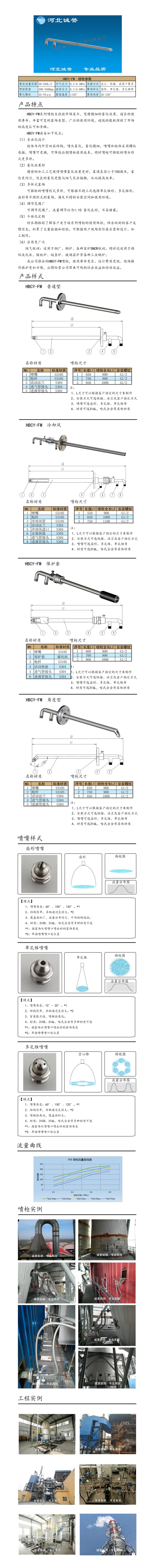 為您提供HBCY-FM-脫硝噴槍保護(hù)套、噴槍參數(shù)、材質(zhì)尺寸介紹，流量分布圖、扇形空心錐俯視圖介紹，以及霧化視頻介紹，更多詳細(xì)內(nèi)容盡在河北誠譽(yù)！