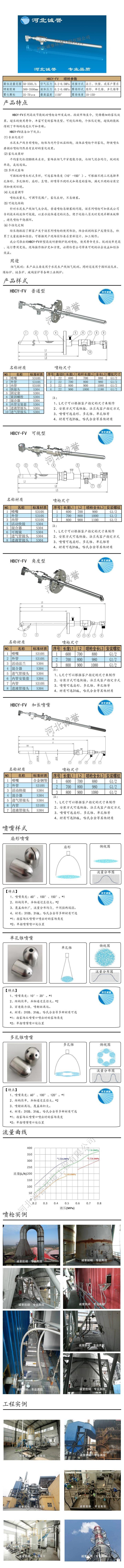 電廠脫硝噴槍保護套、噴槍參數(shù)、材質(zhì)尺寸、流量分布圖、扇形空心錐俯視圖介紹，以及噴槍霧化視頻展示和工程案例介紹